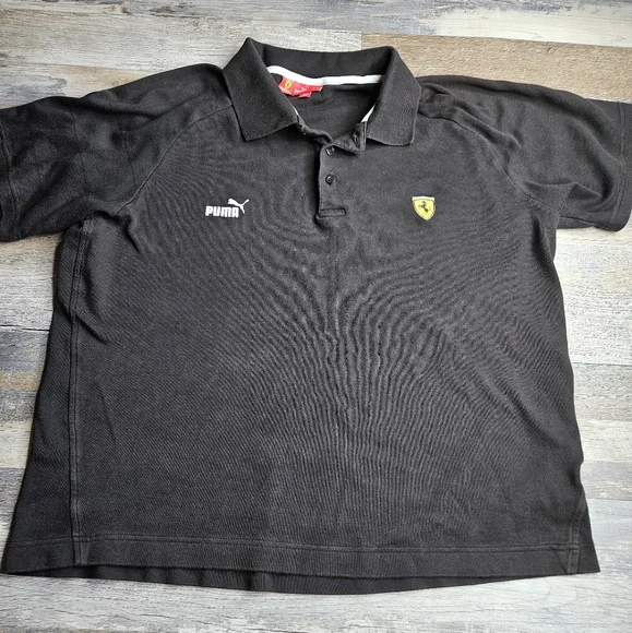 Puma X Ferrari Black Polo Shirt Men's XL - Picture 1 of 11